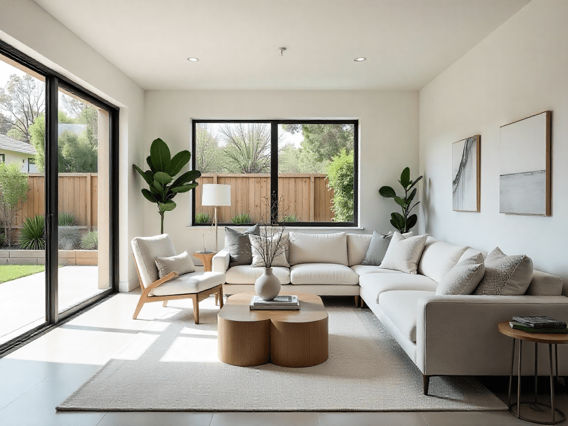 Modern California home interior staged to attract buyers